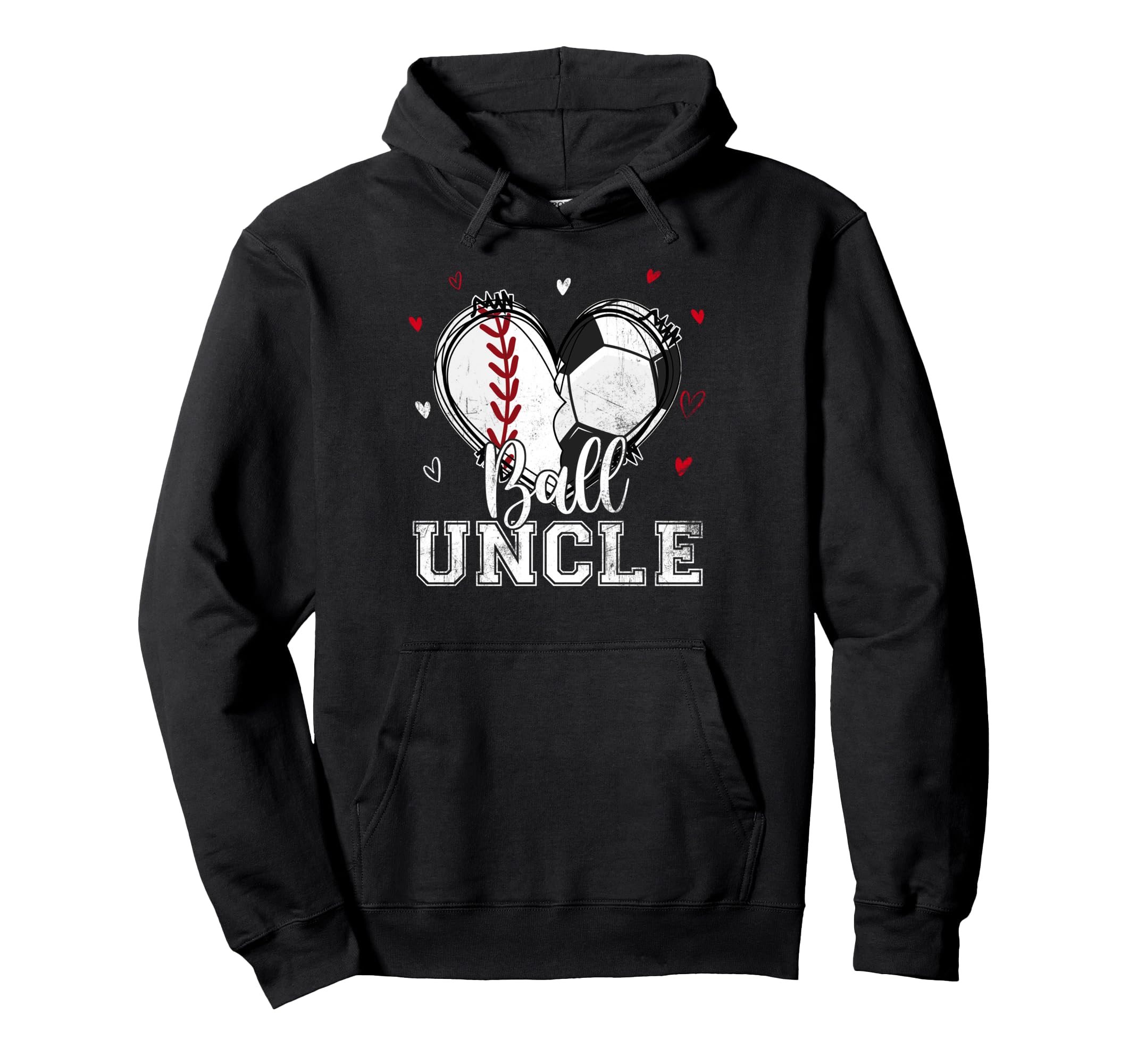 Ball Uncle Baseball Soccer Heart Nana Hoodie - Novelty Apparel for Adults - T-Shirt, Sweatshirt, Hoodie