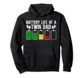 Battery Life Twin Dad Twins Twin Father Hoodie - Graphic Print for Adults - T-Shirt, Sweatshirt, Hoodie