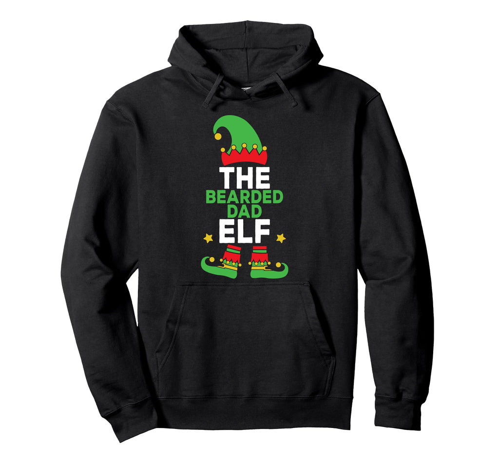 Bearded Dad Elf Funny Family Holiday Hoodie - Trendy Graphic Men Women - T-Shirt, Sweatshirt, Hoodie