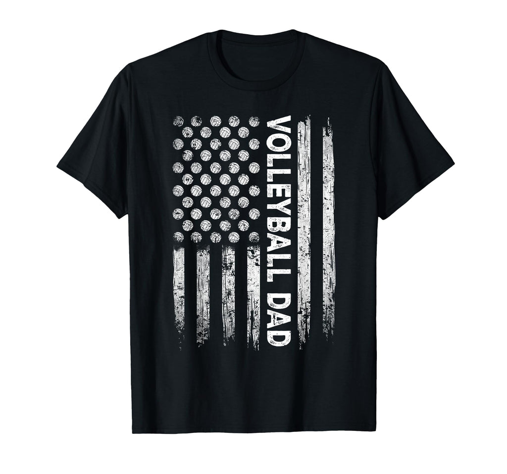 Volleyball Dad Usa Flag Fathers Day T-Shirt - Graphic Print Men Women - T-Shirt, Sweatshirt, Hoodie