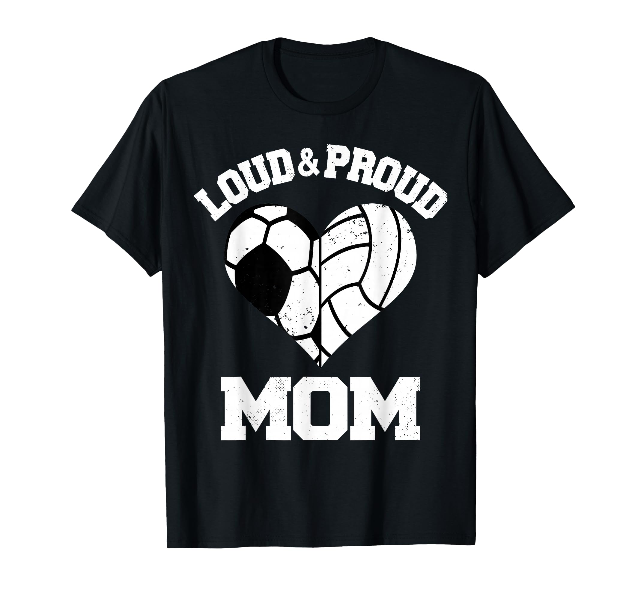 Loud Proud Mom Soccer Volleyball Heart T-Shirt - Custom Art Print Unisex - T-Shirt, Sweatshirt, Hoodie
