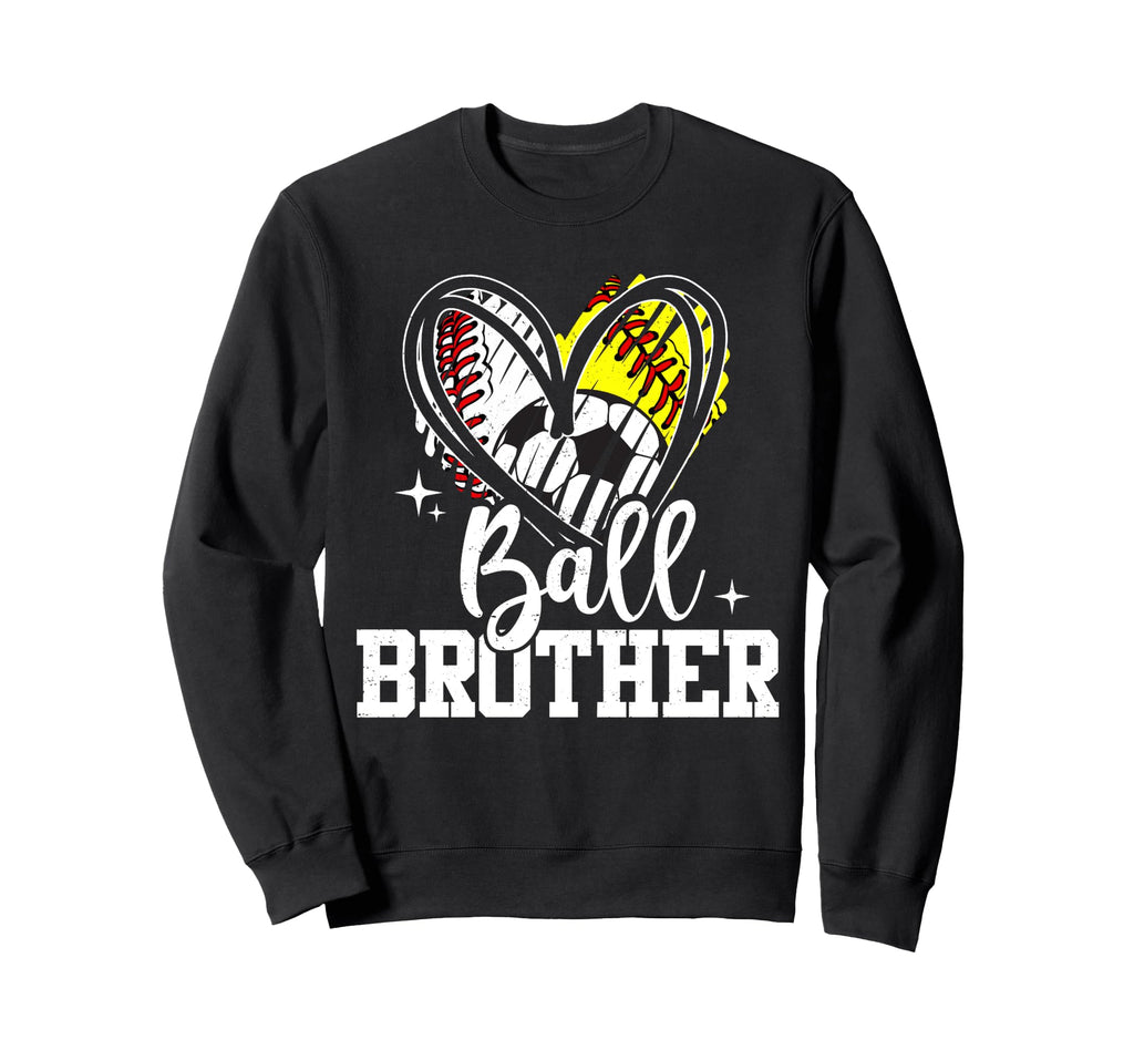 Ball Brother Baseball Softball Sweatshirt - Aesthetic Graphic Men Women - T-Shirt, Sweatshirt, Hoodie