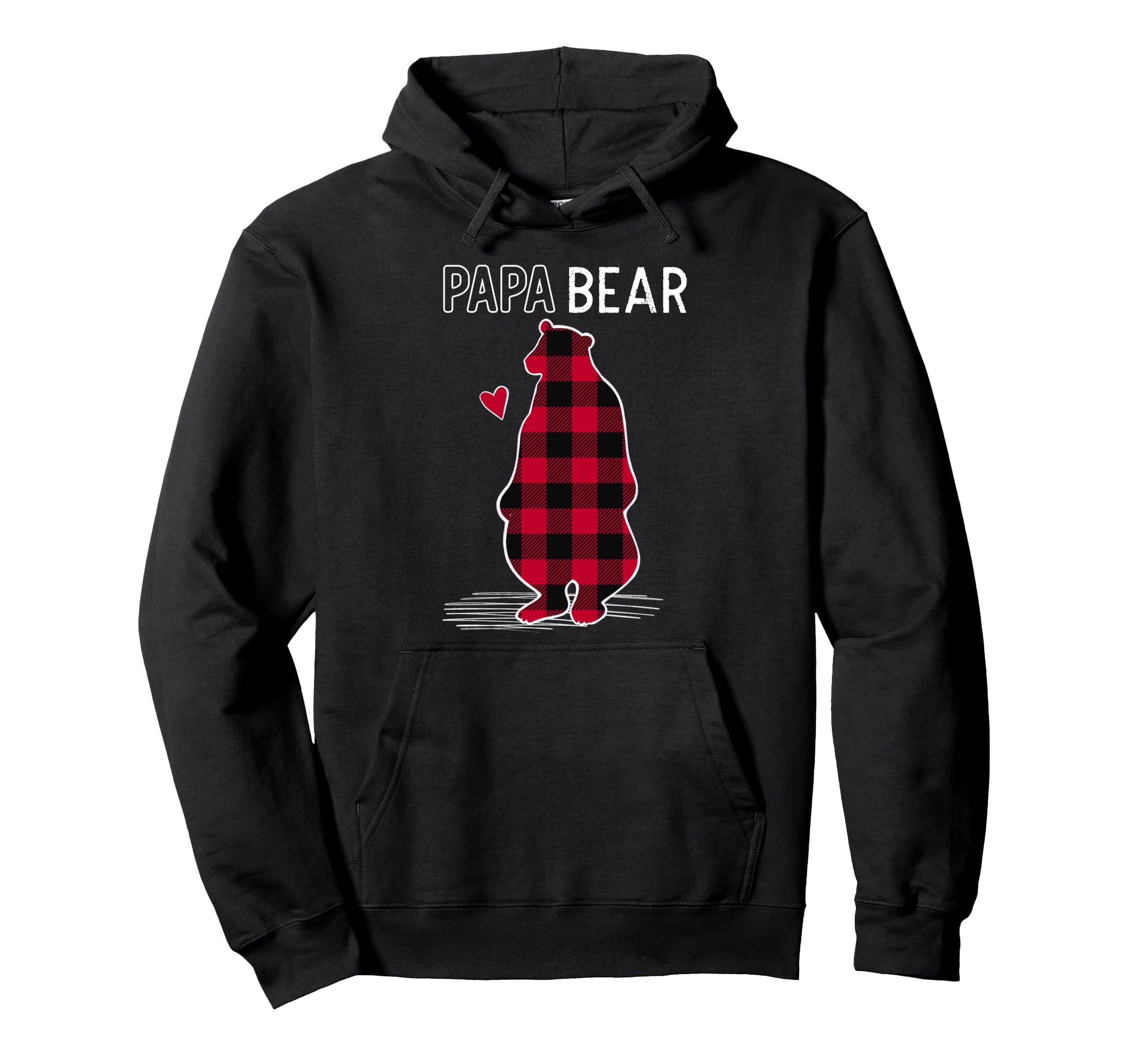 Papa Bear Pajama Red Buffalo Plaid Hoodie - Graphic Print for Adults - T-Shirt, Sweatshirt, Hoodie