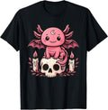 Kawaii Pastel Goth Cute Creepy Axolotl Bat Skeleton - Adult & Kids T-Shirts, Sweatshirts & Hoodies apparel design preview 1