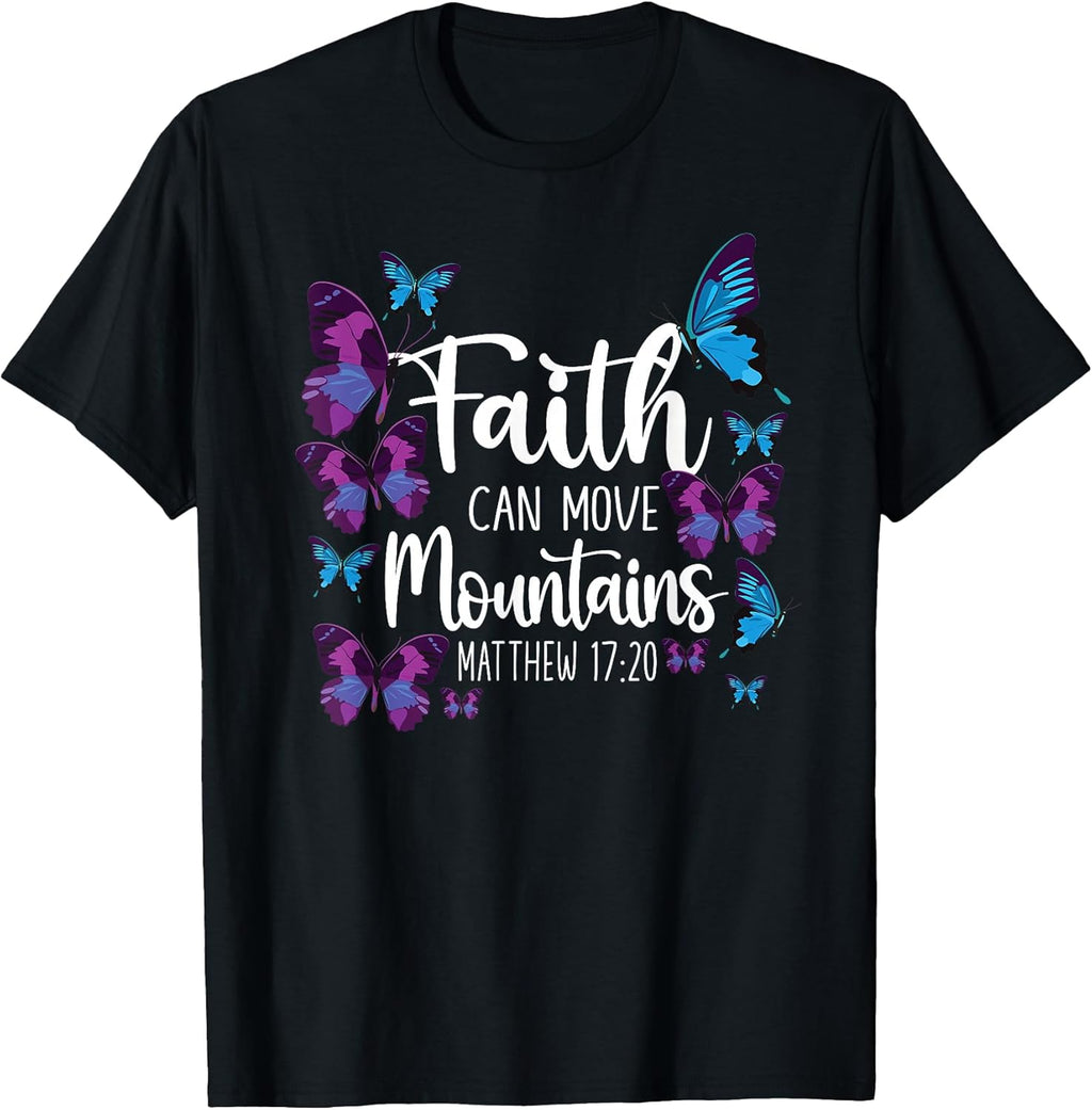 Christian Bible Verse Quote Butterfly Matthew 17:20 - Adult & Kids T-Shirts, Sweatshirts & Hoodies apparel design preview 1