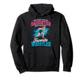 Funny Wrestling Mom Dad Daughter Hoodie - Minimalist Print for Adults - T-Shirt, Sweatshirt, Hoodie