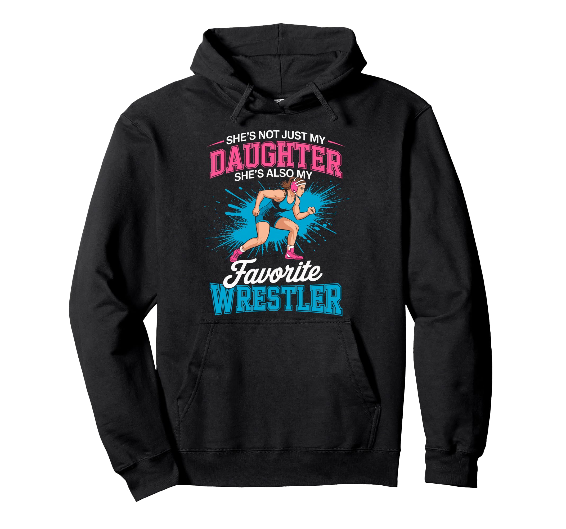 Funny Wrestling Mom Dad Daughter Hoodie - Minimalist Print for Adults - T-Shirt, Sweatshirt, Hoodie