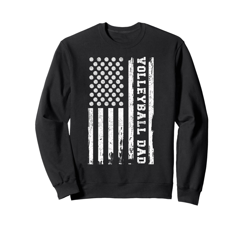 Usa Flag Volleyball Lover Dad Player Sweatshirt - Novelty Apparel Unisex - T-Shirt, Sweatshirt, Hoodie