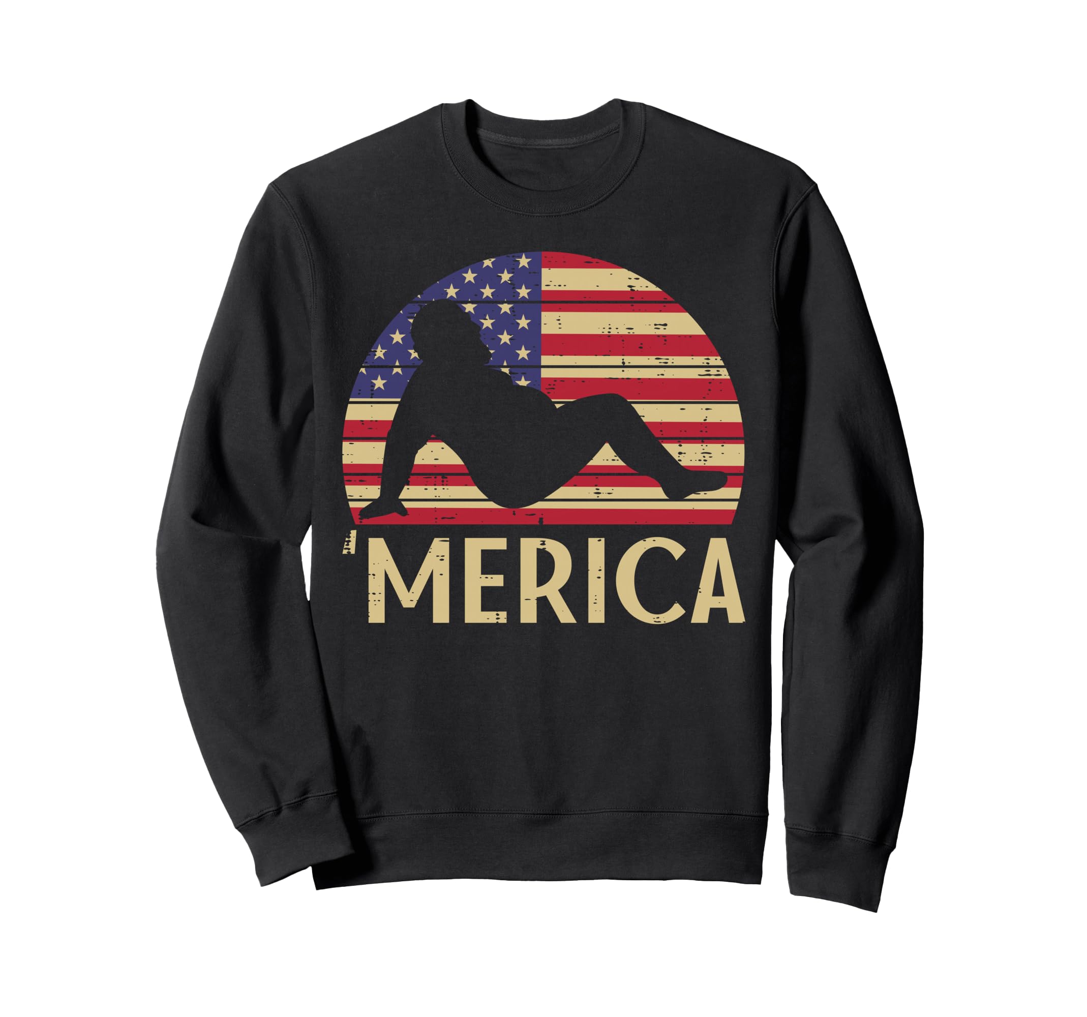 4Th July Dad Bod Merica Flag Funny Sweatshirt - Trendy Graphic for Adults - T-Shirt, Sweatshirt, Hoodie