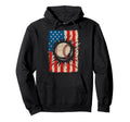 Baseball Us Flag Baseball Lover Dad Hoodie - Novelty Apparel for Adults - T-Shirt, Sweatshirt, Hoodie