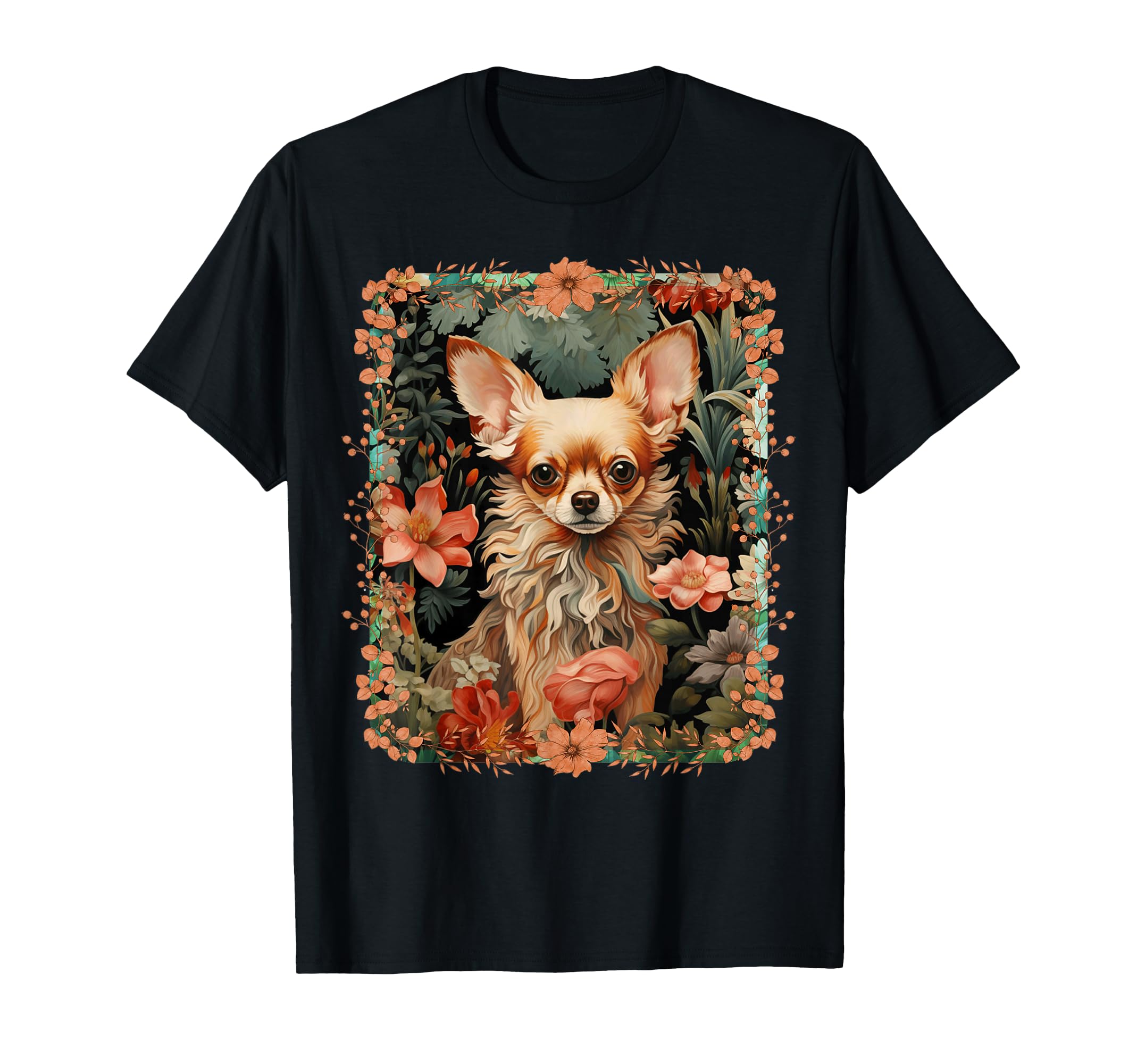 Chihuahua Gifts Long Haired Fawn T-Shirt - Custom Art Print Unisex - T-Shirt, Sweatshirt, Hoodie