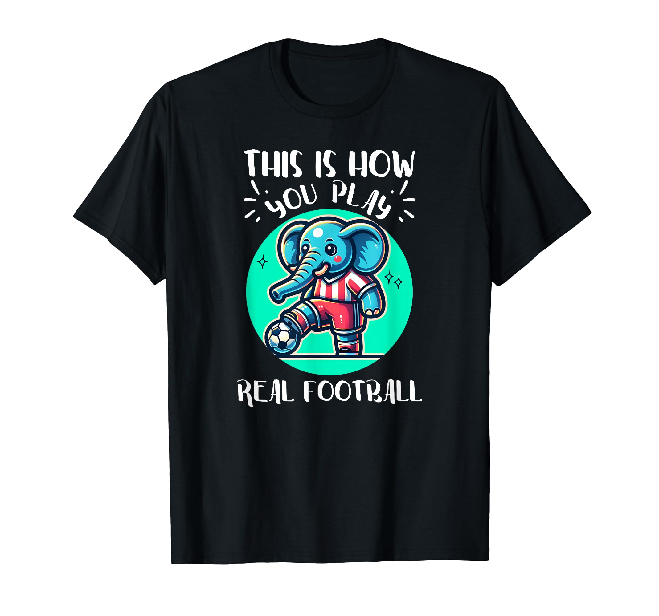 Real Football Elephant Soccer Player T-Shirt - Custom Art Print Unisex - T-Shirt, Sweatshirt, Hoodie