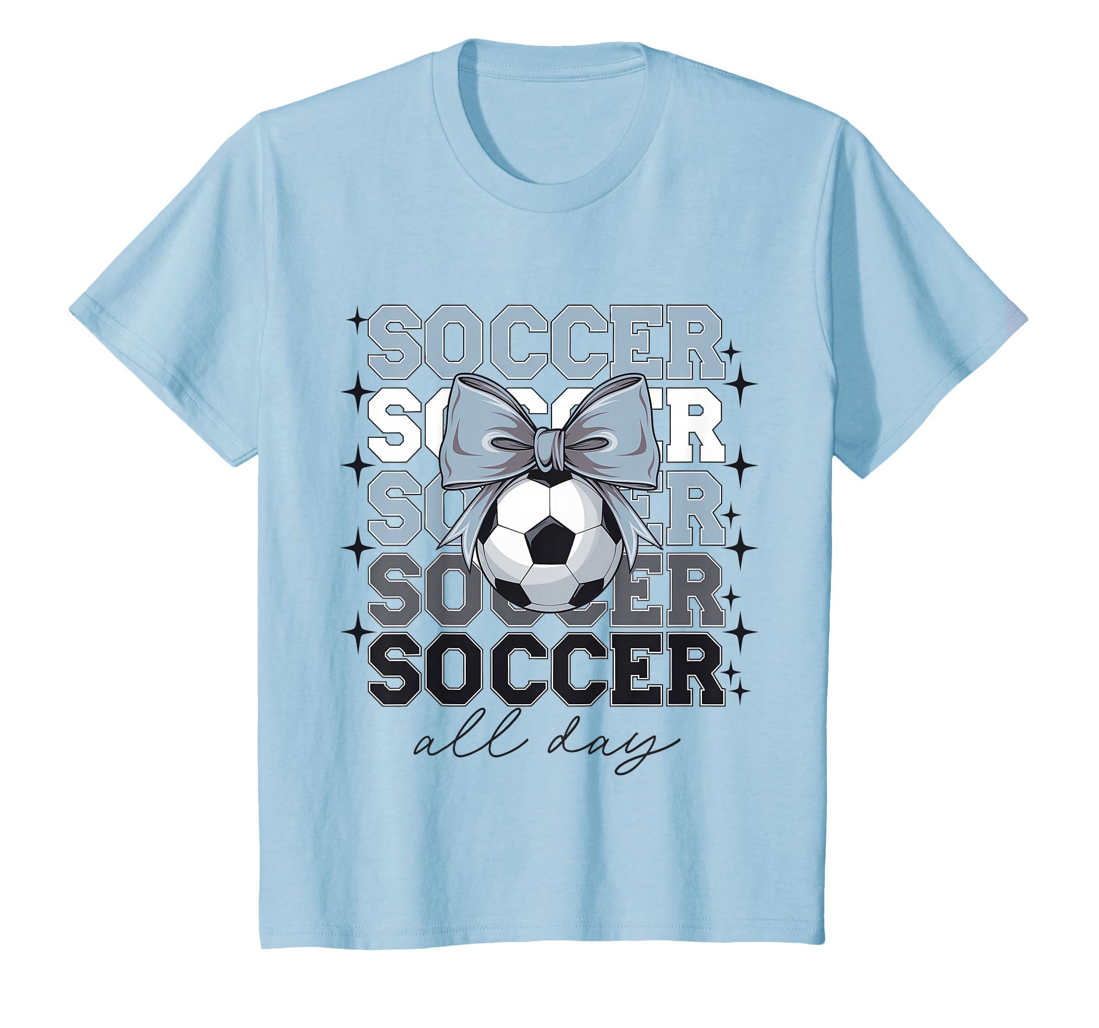 Groovy Soccer Coquette Bow Soccer All T-Shirt - Trendy Graphic for Adults - T-Shirt, Sweatshirt, Hoodie