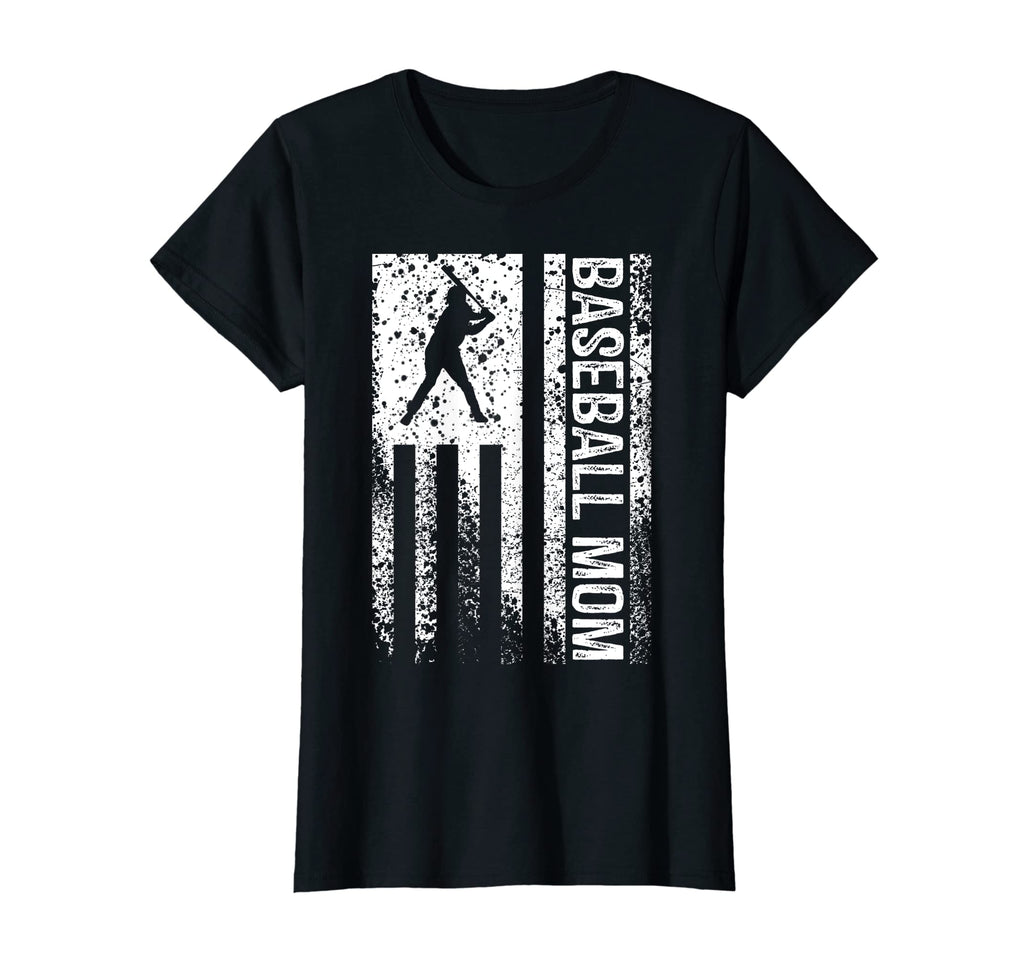 Womens Baseball Mom Distressed T-Shirt - Minimalist Print Men Women - T-Shirt, Sweatshirt, Hoodie