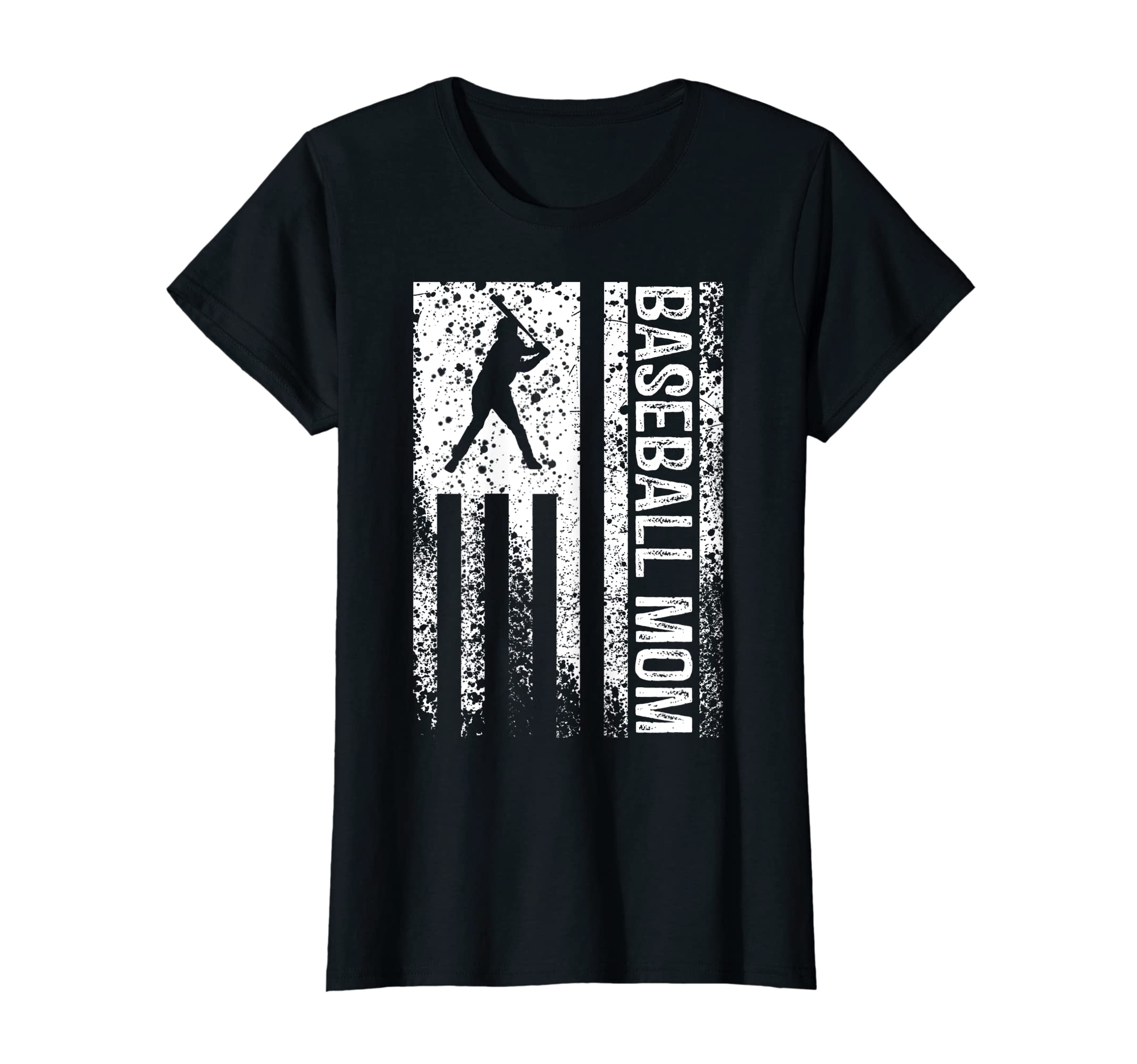 Womens Baseball Mom Distressed T-Shirt - Minimalist Print Men Women - T-Shirt, Sweatshirt, Hoodie
