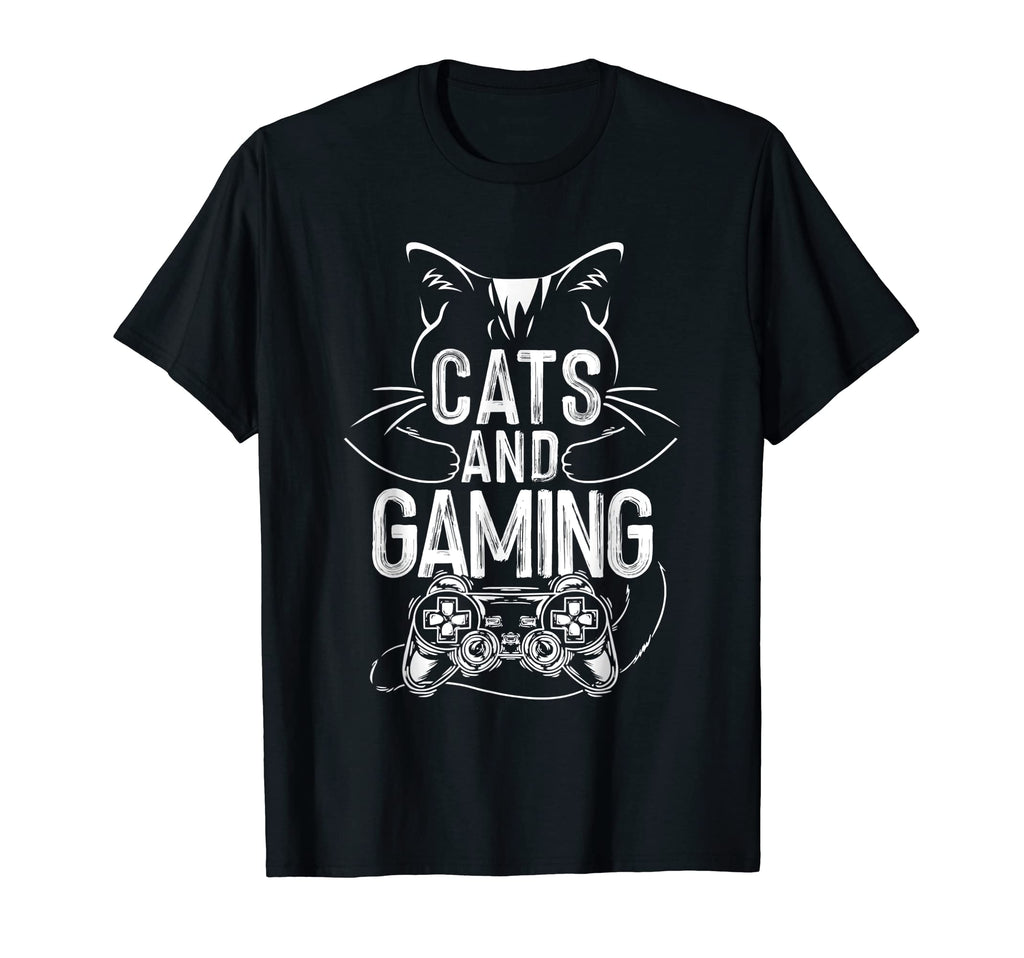 Cats And Gaming Funny Gamer Cat Lover T-Shirt - Graphic Print for Adults - T-Shirt, Sweatshirt, Hoodie