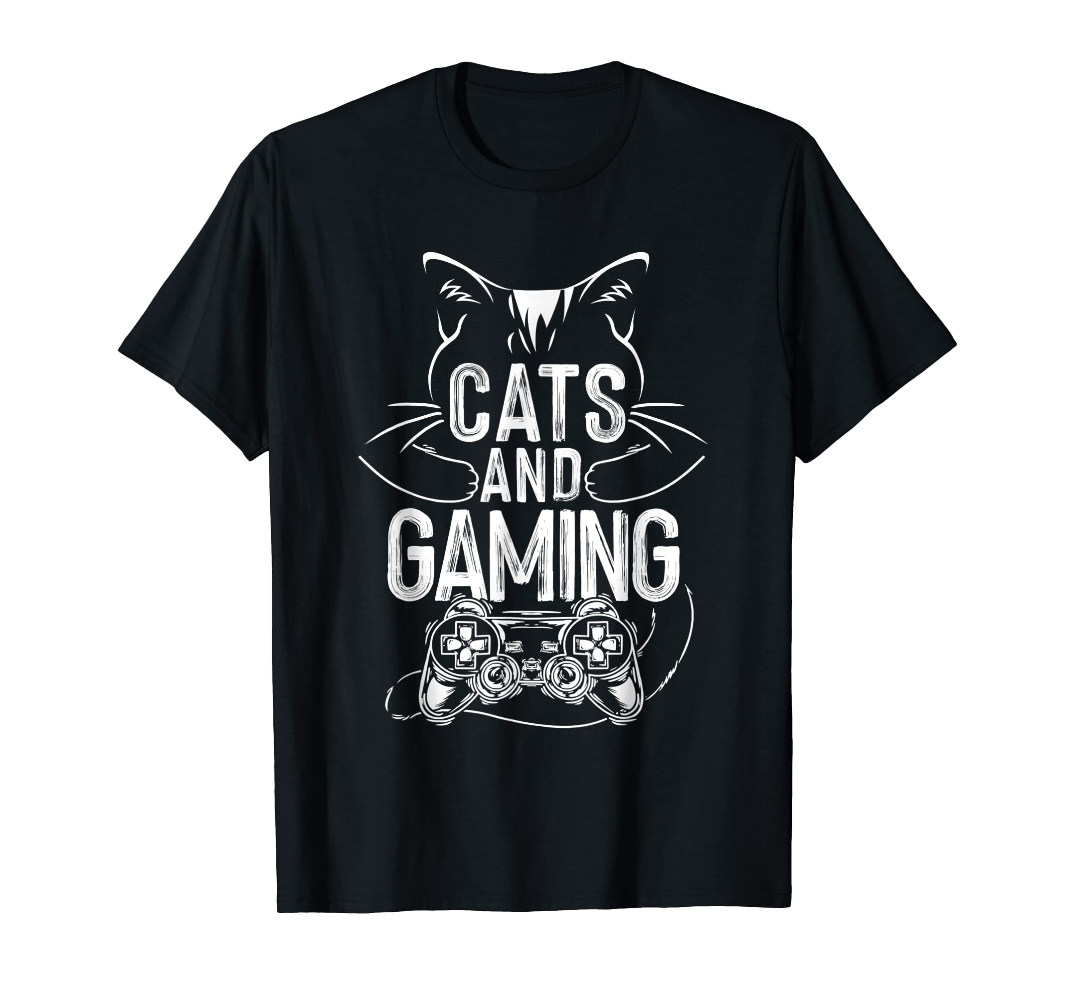 Cats And Gaming Funny Gamer Cat Lover T-Shirt - Graphic Print for Adults - T-Shirt, Sweatshirt, Hoodie