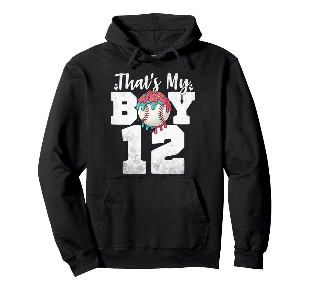 Thats My Baseball 12 Number Mom Dad 12 Hoodie - Graphic Print for Adults - T-Shirt, Sweatshirt, Hoodie