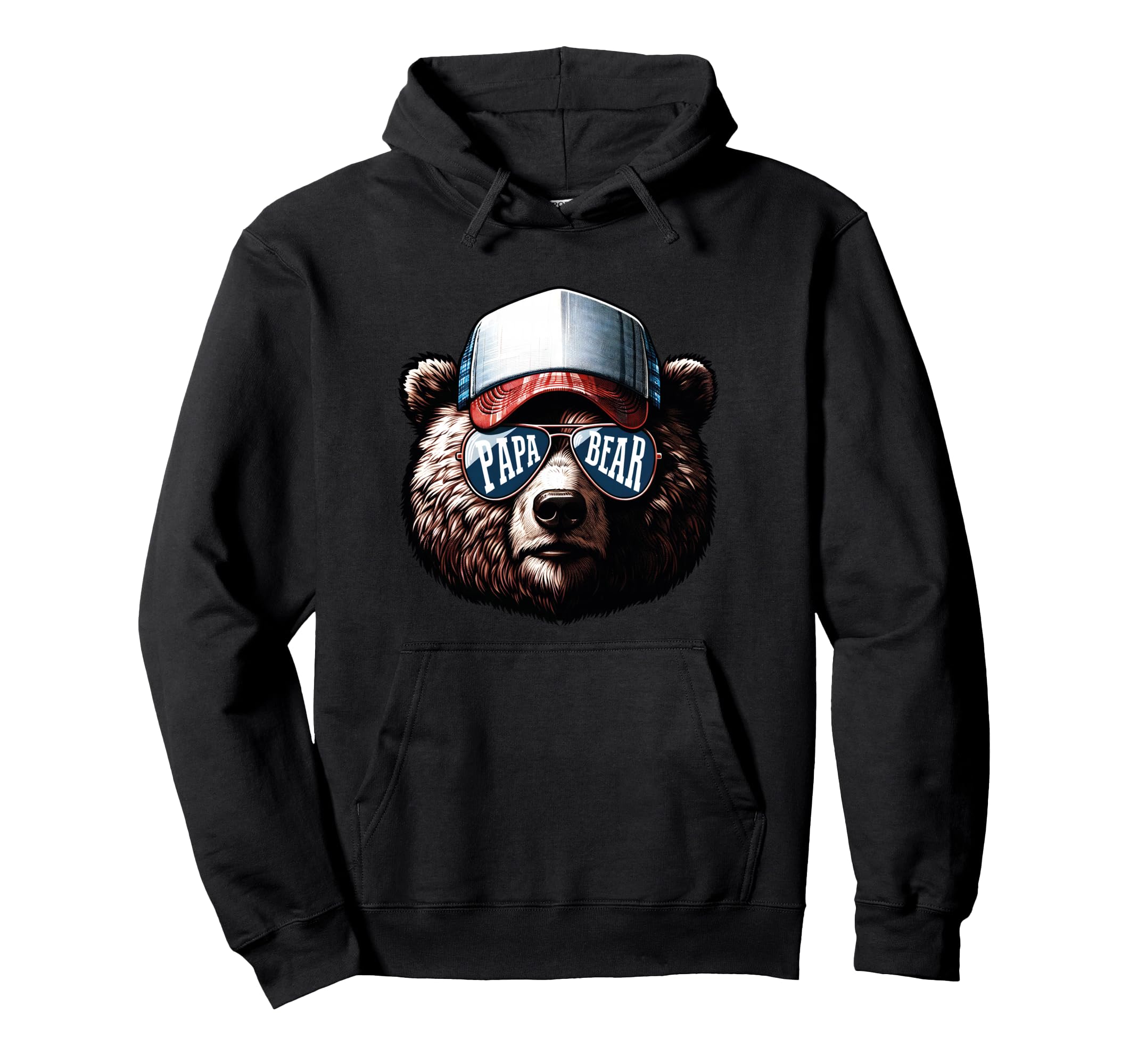 Papa Bear Face Dad Fathers Day Daddy Bear Hoodie - Streetwear Style Unisex - T-Shirt, Sweatshirt, Hoodie