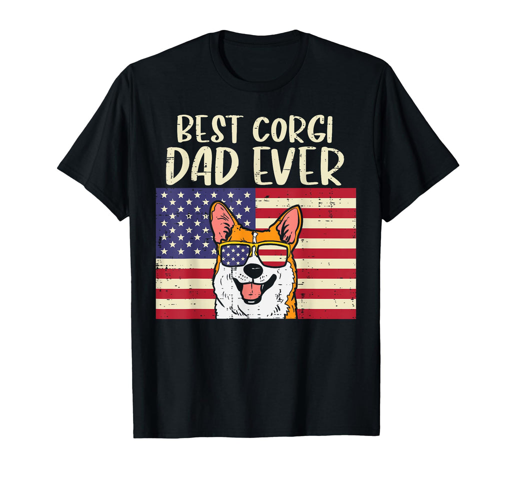 Best Welsh Corgi Dad Ever Us Flag T-Shirt - Streetwear Style Unisex - T-Shirt, Sweatshirt, Hoodie