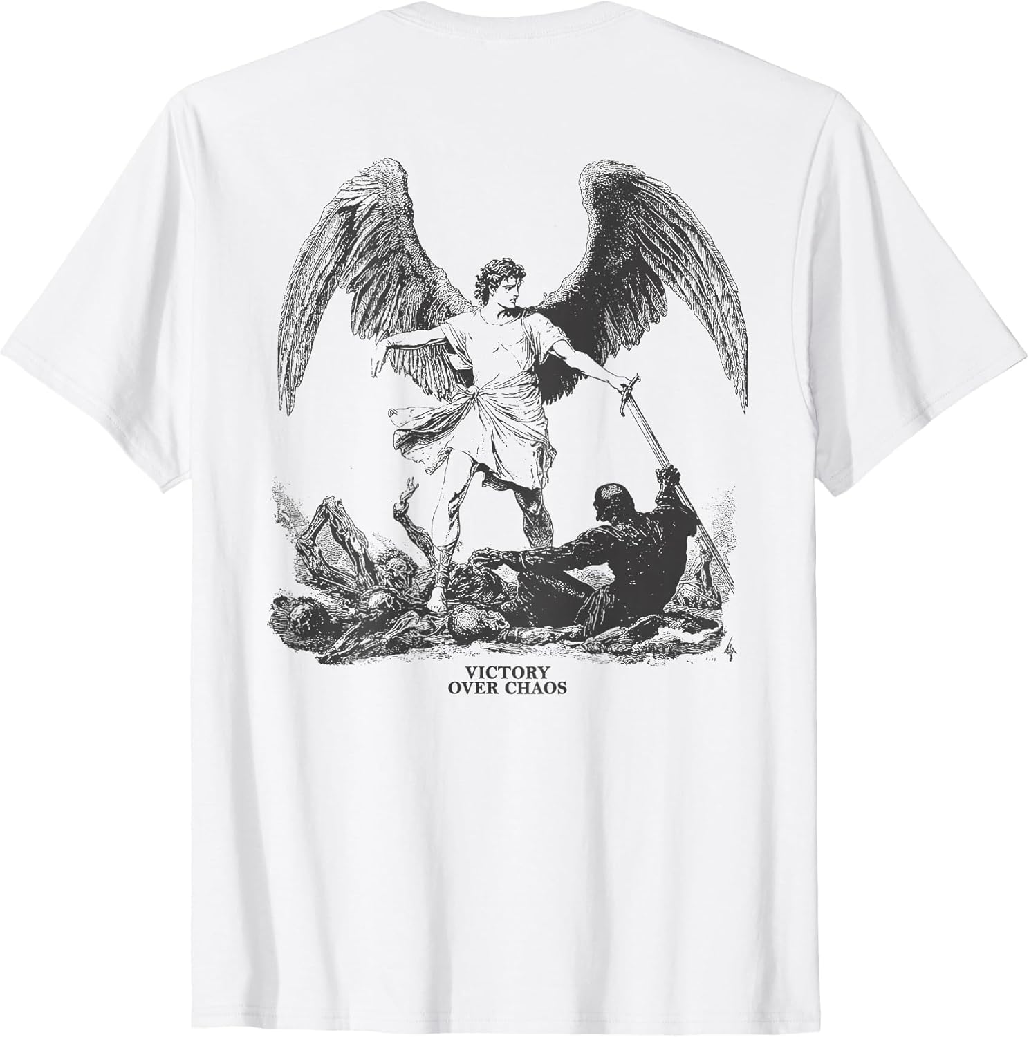 Angel Victory Over Chaos Urban Streetwear (Art Back) - Adult & Kids T-Shirts, Sweatshirts & Hoodies apparel design preview 1