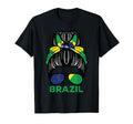 Brazil Flag Brasil Hairbun Football T-Shirt - Casual Everyday Wear Unisex - T-Shirt, Sweatshirt, Hoodie