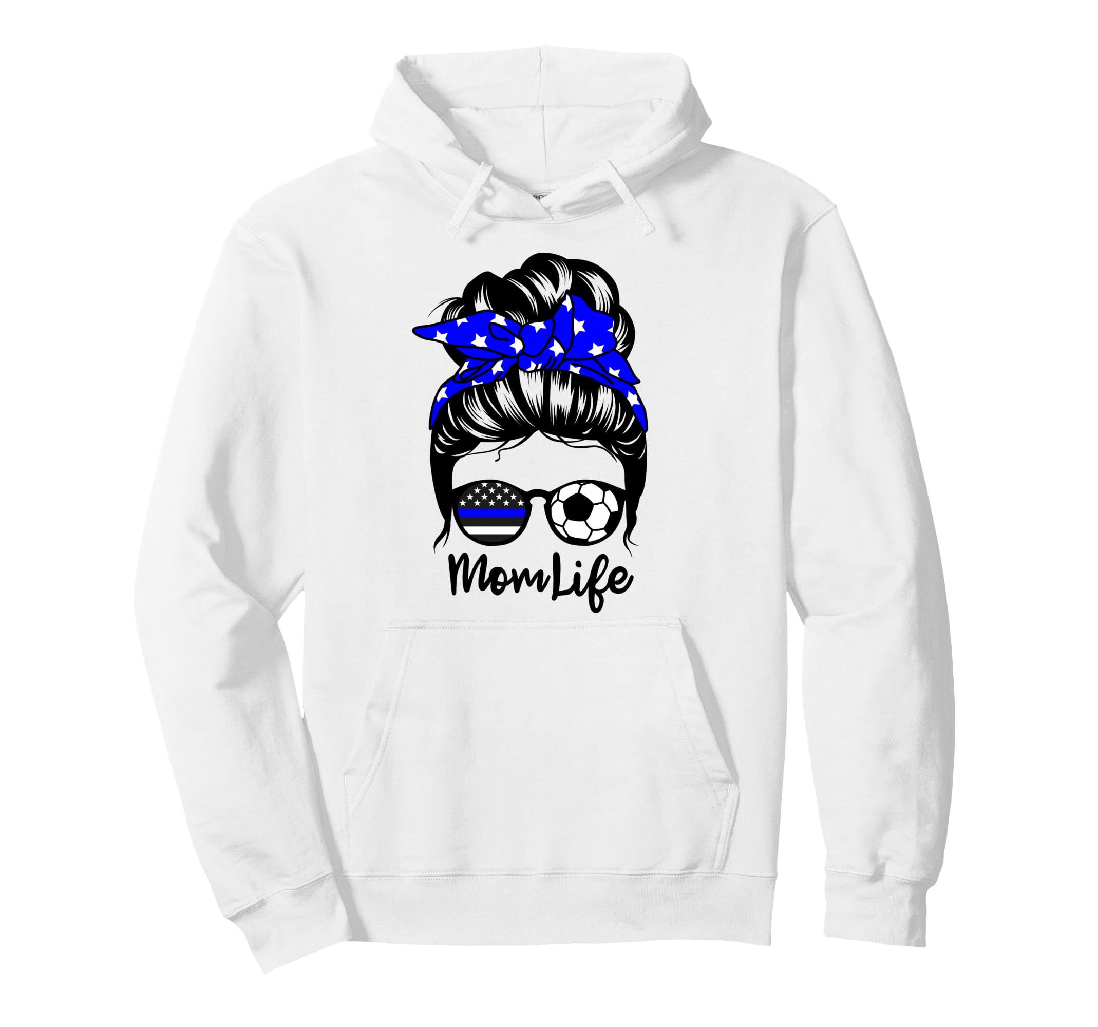 Mom Life Messy Bun Hair Funny Police Hoodie - Aesthetic Graphic Men Women - T-Shirt, Sweatshirt, Hoodie