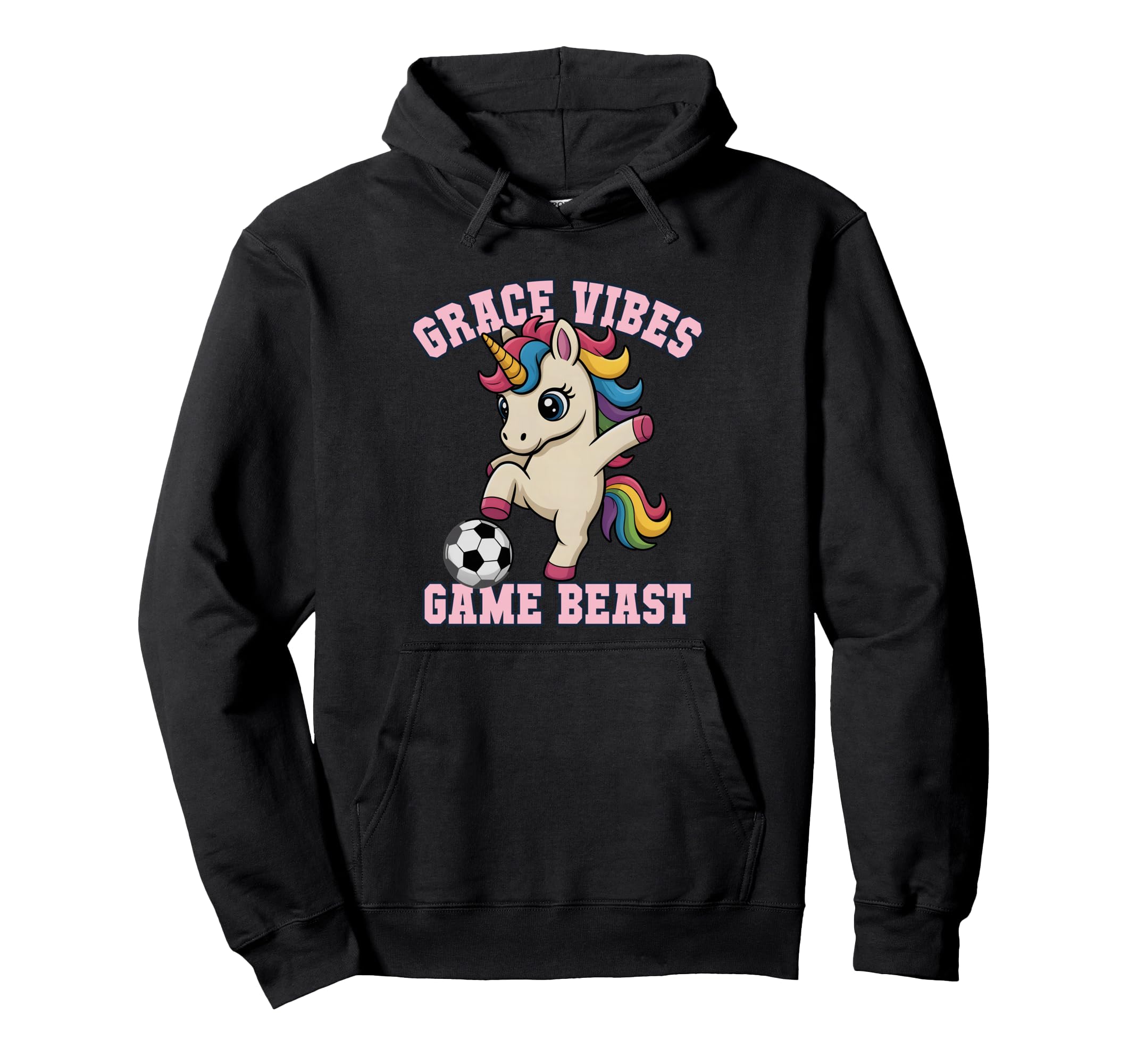 Grace Vibes Soccer Unicorn Just Who Loves Hoodie - Custom Art Print Unisex - T-Shirt, Sweatshirt, Hoodie
