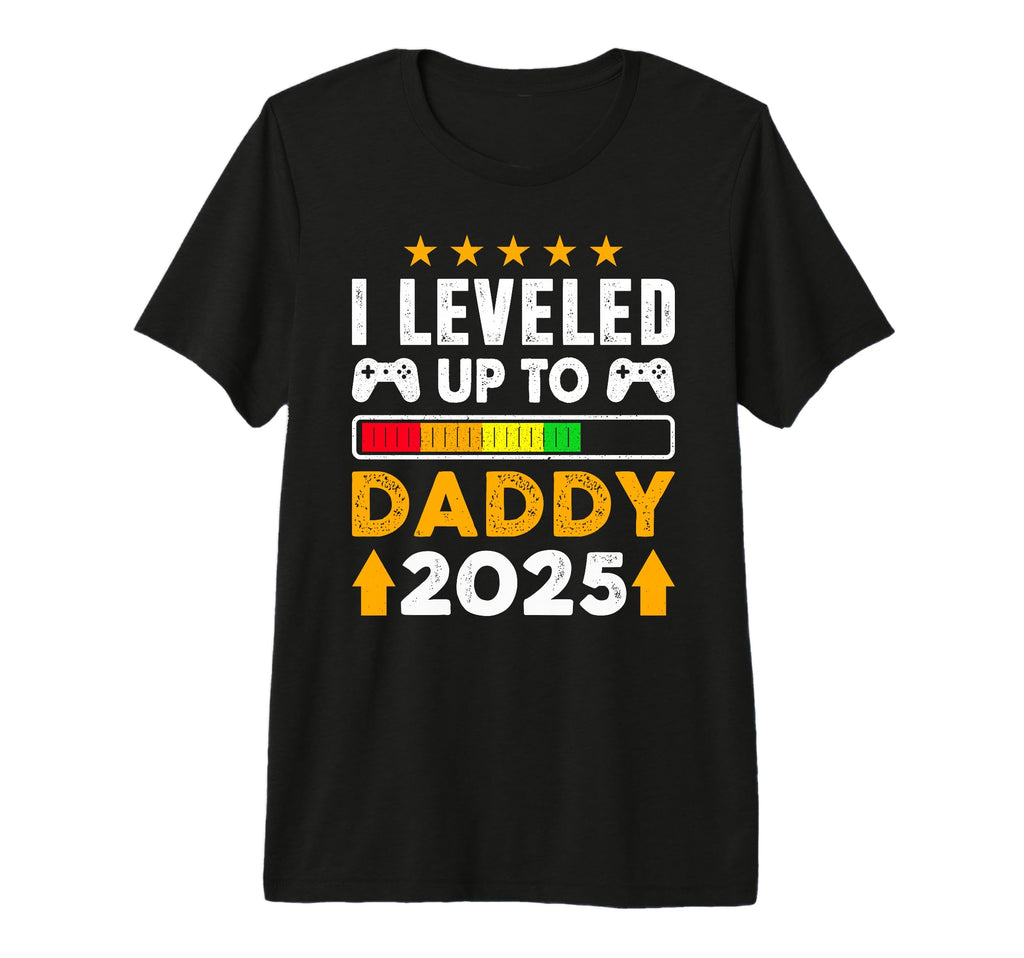 I Leveled Up To Daddy 2025 Soon To Be T-Shirt - Minimalist Print Unisex - T-Shirt, Sweatshirt, Hoodie