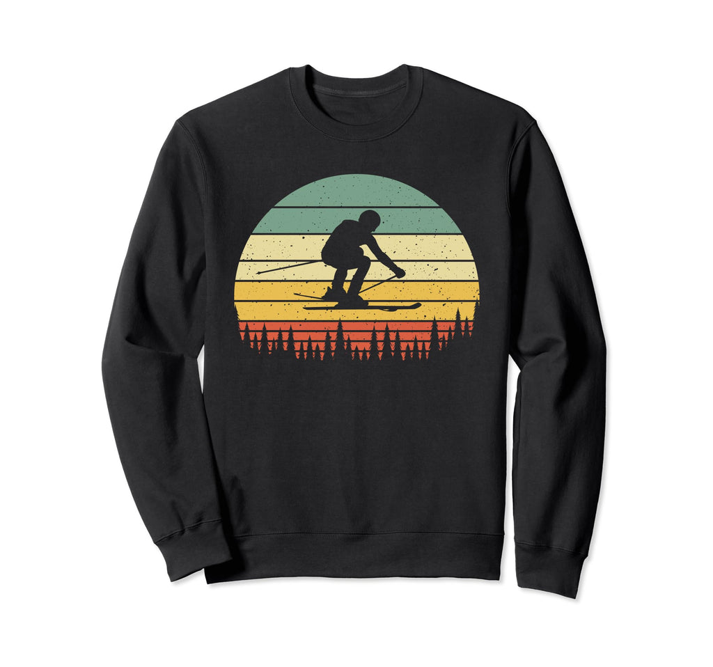 Ski Sunset Skier Skiing Dad Ski Lovers Sweatshirt - Unique Graphic Unisex - T-Shirt, Sweatshirt, Hoodie