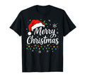 Merry Lights Red Santa Hat Family T-Shirt - Minimalist Print for Adults - T-Shirt, Sweatshirt, Hoodie