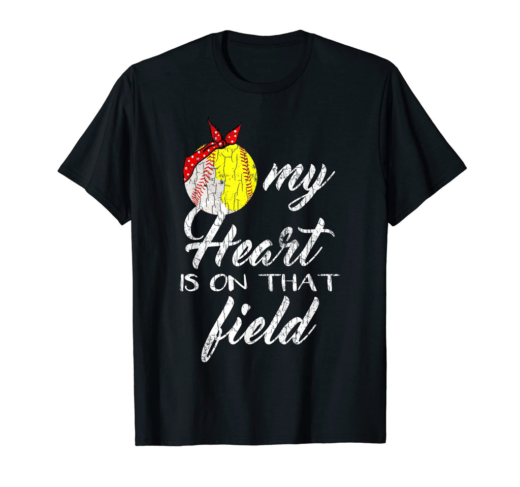 My Heart Is Field Funny Baseball T-Shirt - Minimalist Print Men Women - T-Shirt, Sweatshirt, Hoodie