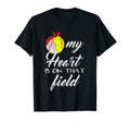 My Heart Is Field Funny Baseball T-Shirt - Minimalist Print Men Women - T-Shirt, Sweatshirt, Hoodie