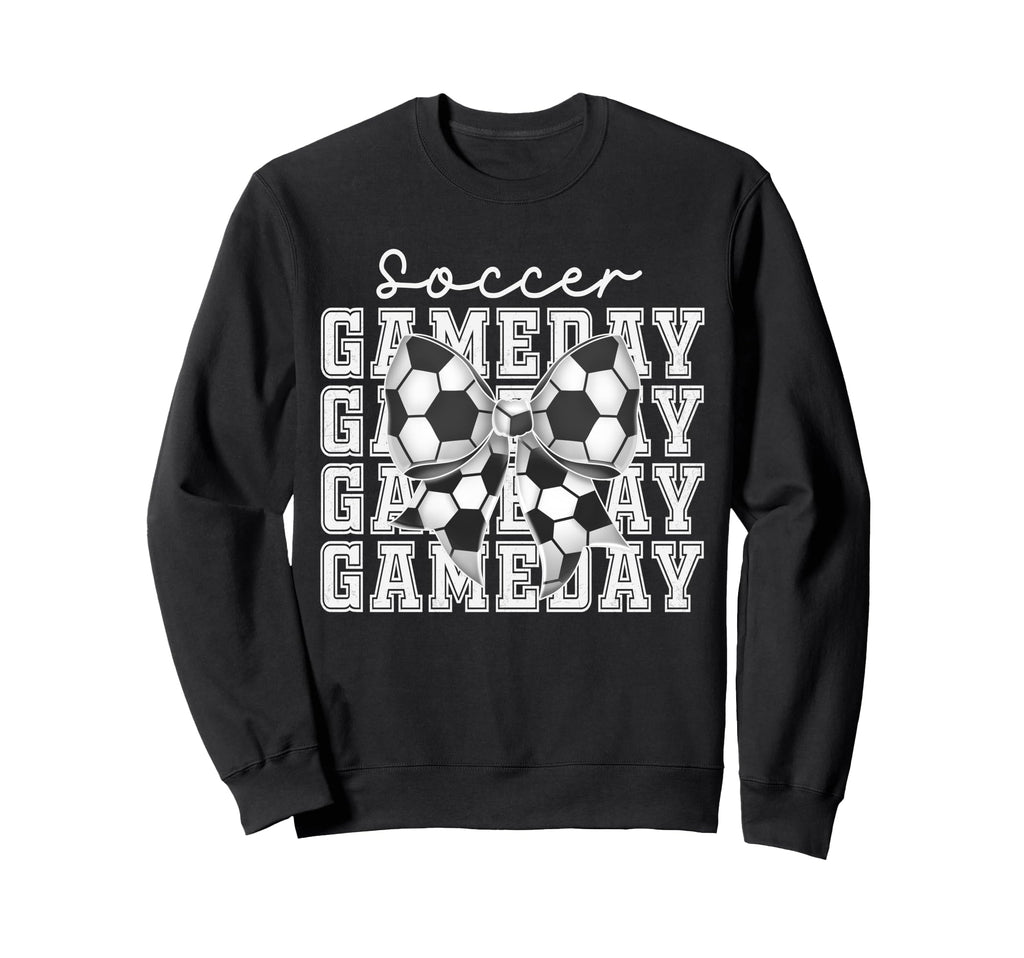 Soccer Game Day Coquette Bow Funny Sweatshirt - Unique Graphic Unisex - T-Shirt, Sweatshirt, Hoodie