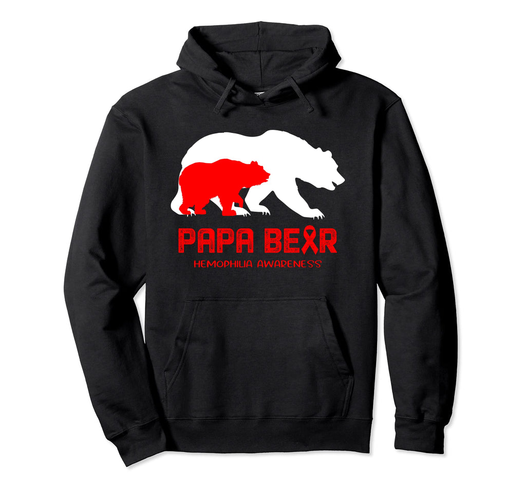 Papa Bear Support Hemophilia Awareness Hoodie - Trendy Graphic for Adults - T-Shirt, Sweatshirt, Hoodie