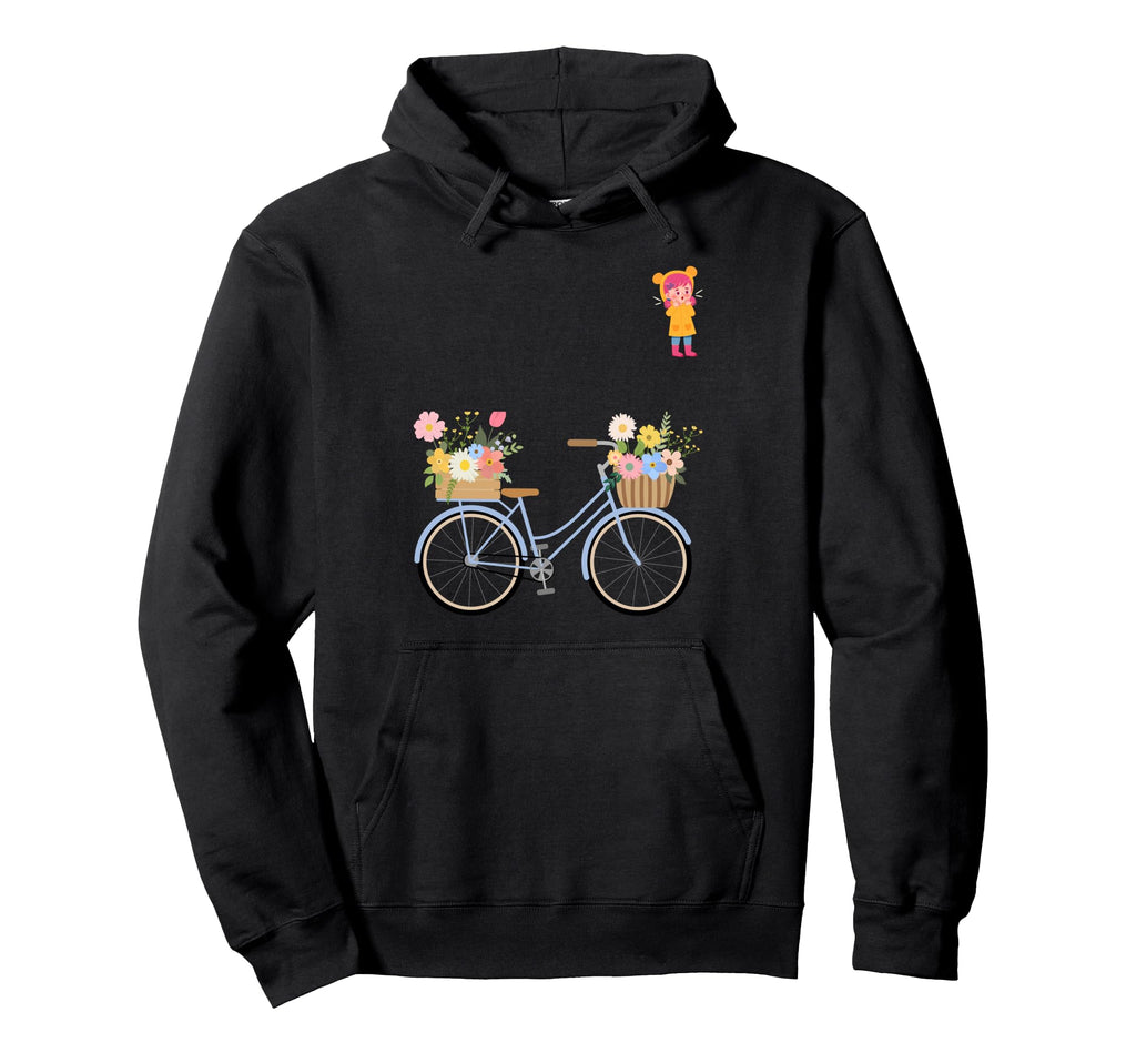 Flower Bicycle Funny Hoodie - Unique Graphic for Adults - T-Shirt, Sweatshirt, Hoodie