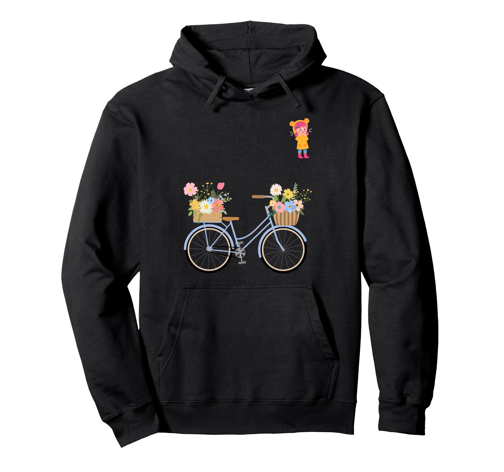Flower Bicycle Funny Hoodie - Unique Graphic for Adults - T-Shirt, Sweatshirt, Hoodie