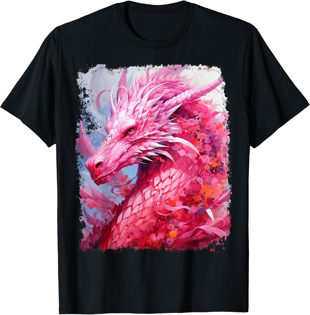 Pop Art Colorful Dragon Pink - Adult & Kids T-Shirts, Sweatshirts & Hoodies apparel design preview 1
