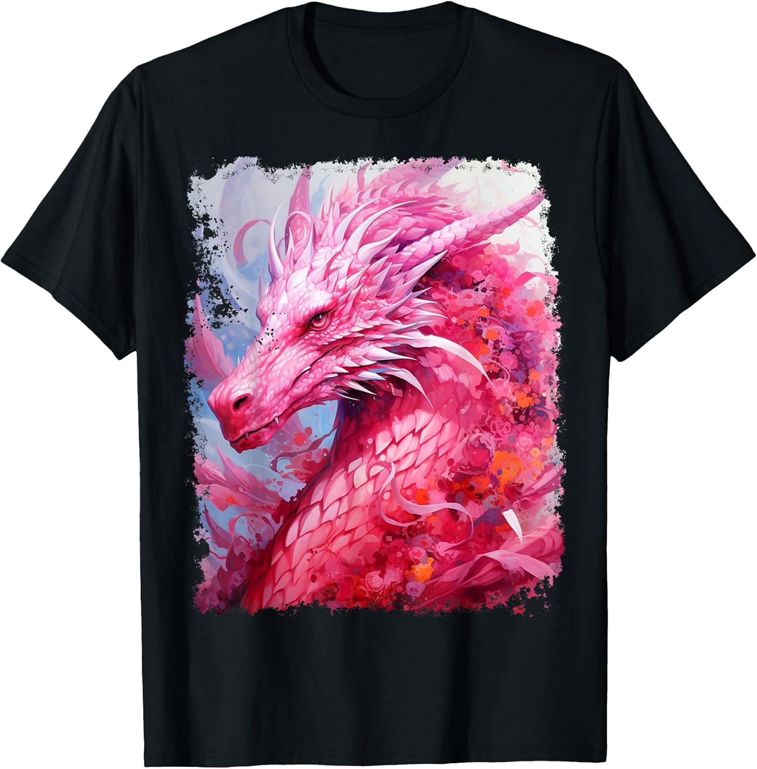 Pop Art Colorful Dragon Pink - Adult & Kids T-Shirts, Sweatshirts & Hoodies apparel design preview 1