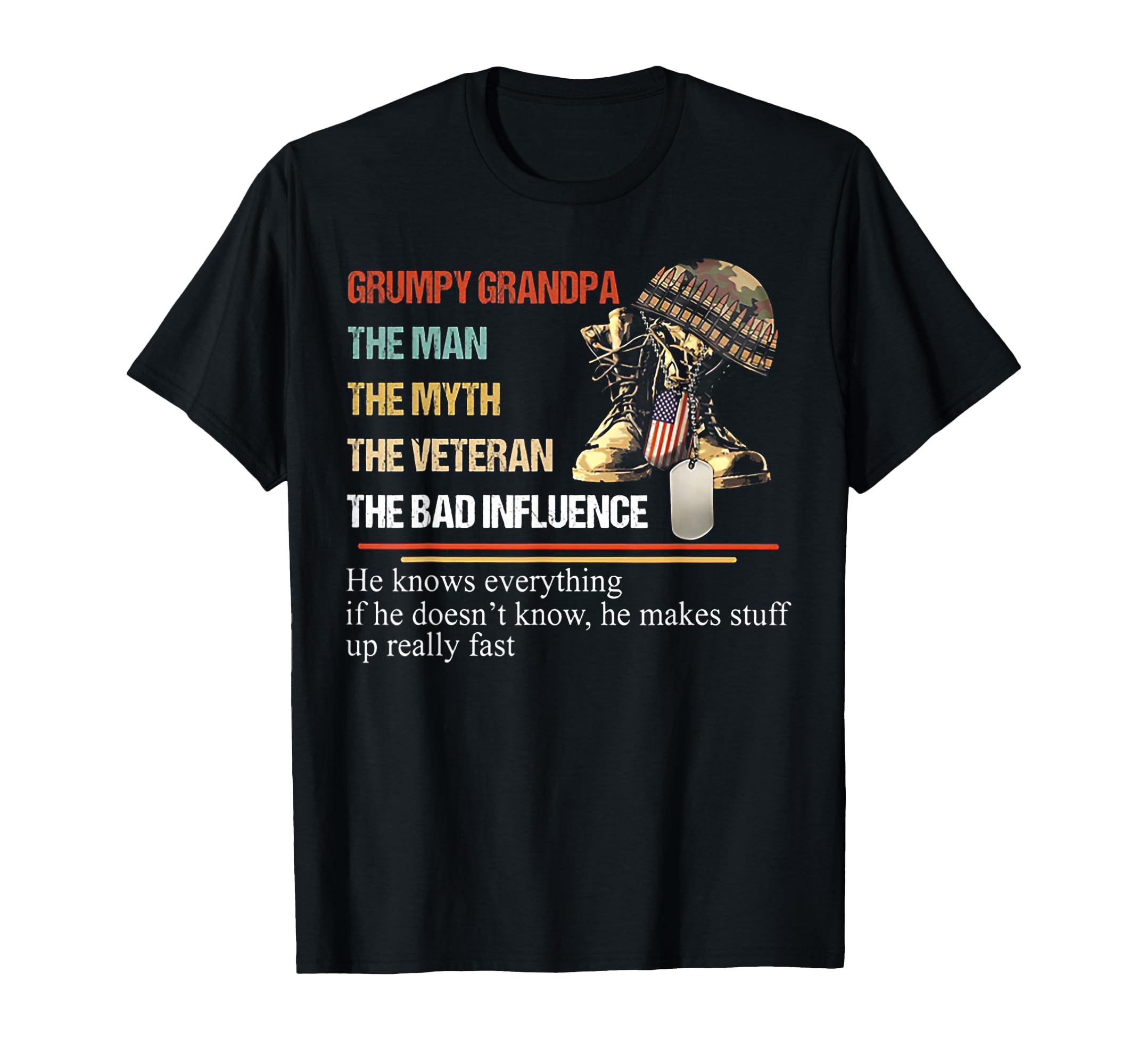 Grumpy Grandpa Myth Veteran T-Shirt - Novelty Apparel for Adults - T-Shirt, Sweatshirt, Hoodie