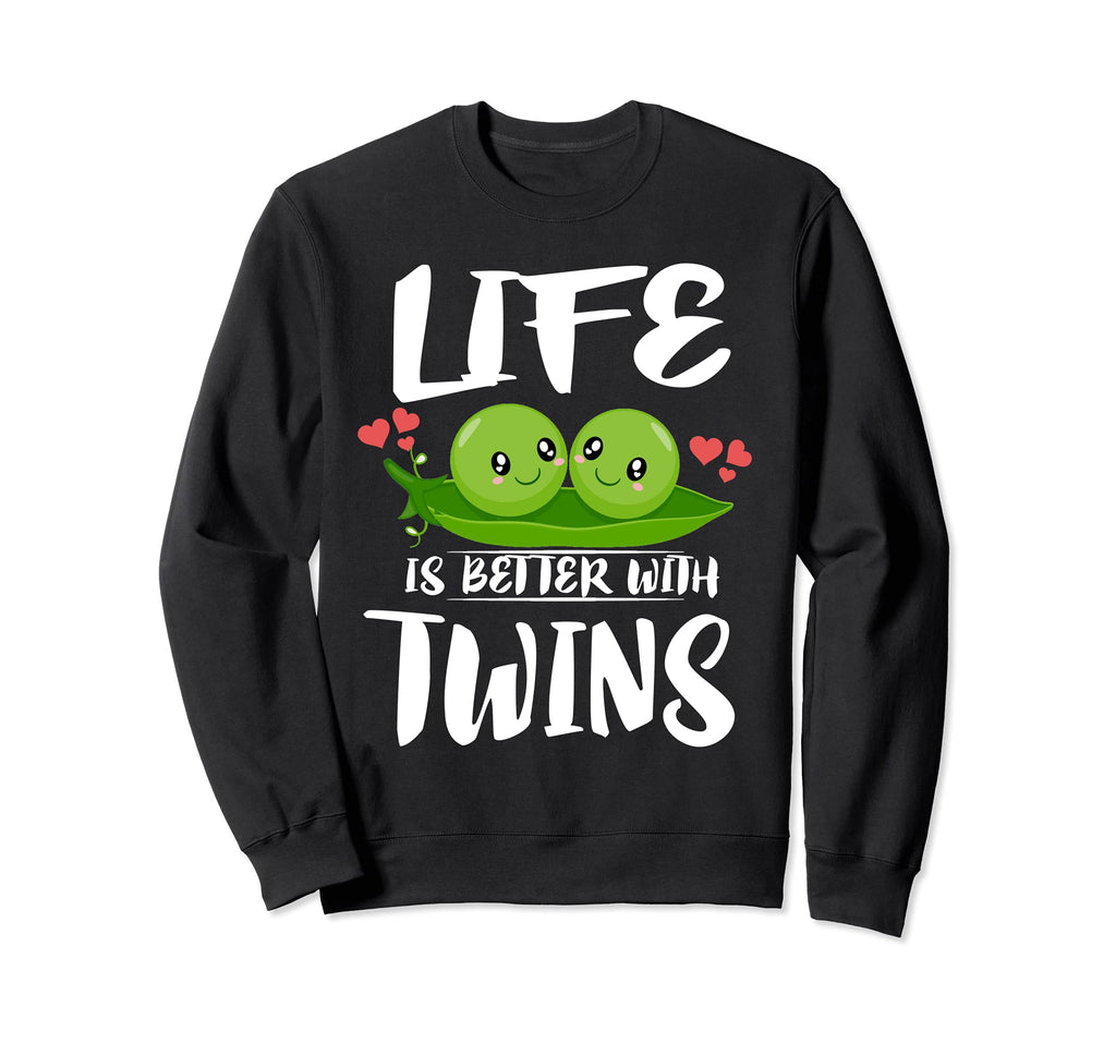 Life Is Better Twins Mom Dad Sweatshirt - Unique Graphic Men Women - T-Shirt, Sweatshirt, Hoodie