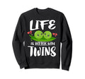 Life Is Better Twins Mom Dad Sweatshirt - Unique Graphic Men Women - T-Shirt, Sweatshirt, Hoodie