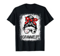 Bleached Grammie Life Soccer Messy Bun T-Shirt - Trendy Graphic for Adults - T-Shirt, Sweatshirt, Hoodie