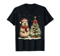 Capybara Santa Hat Lights Tree T-Shirt - Custom Art Print Men Women - T-Shirt, Sweatshirt, Hoodie