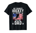 Hockey Dad Hockey Player Us Flag Ice T-Shirt - Custom Art Print Unisex - T-Shirt, Sweatshirt, Hoodie