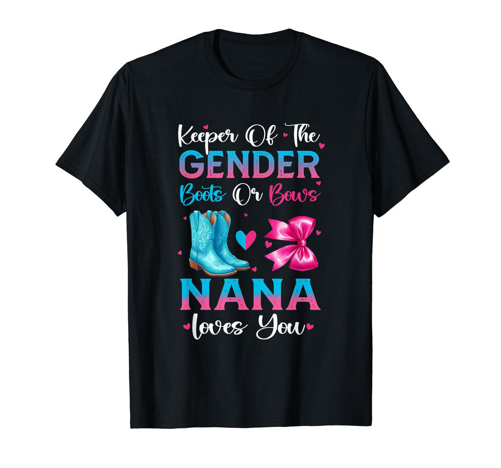 Gender Reveal Boots Or Bows Nana Matching T-Shirt - Novelty Apparel Unisex - T-Shirt, Sweatshirt, Hoodie