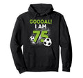 75Th Birthday Soccer Theme 75Year Old B Day Hoodie - Trendy Graphic Unisex - T-Shirt, Sweatshirt, Hoodie