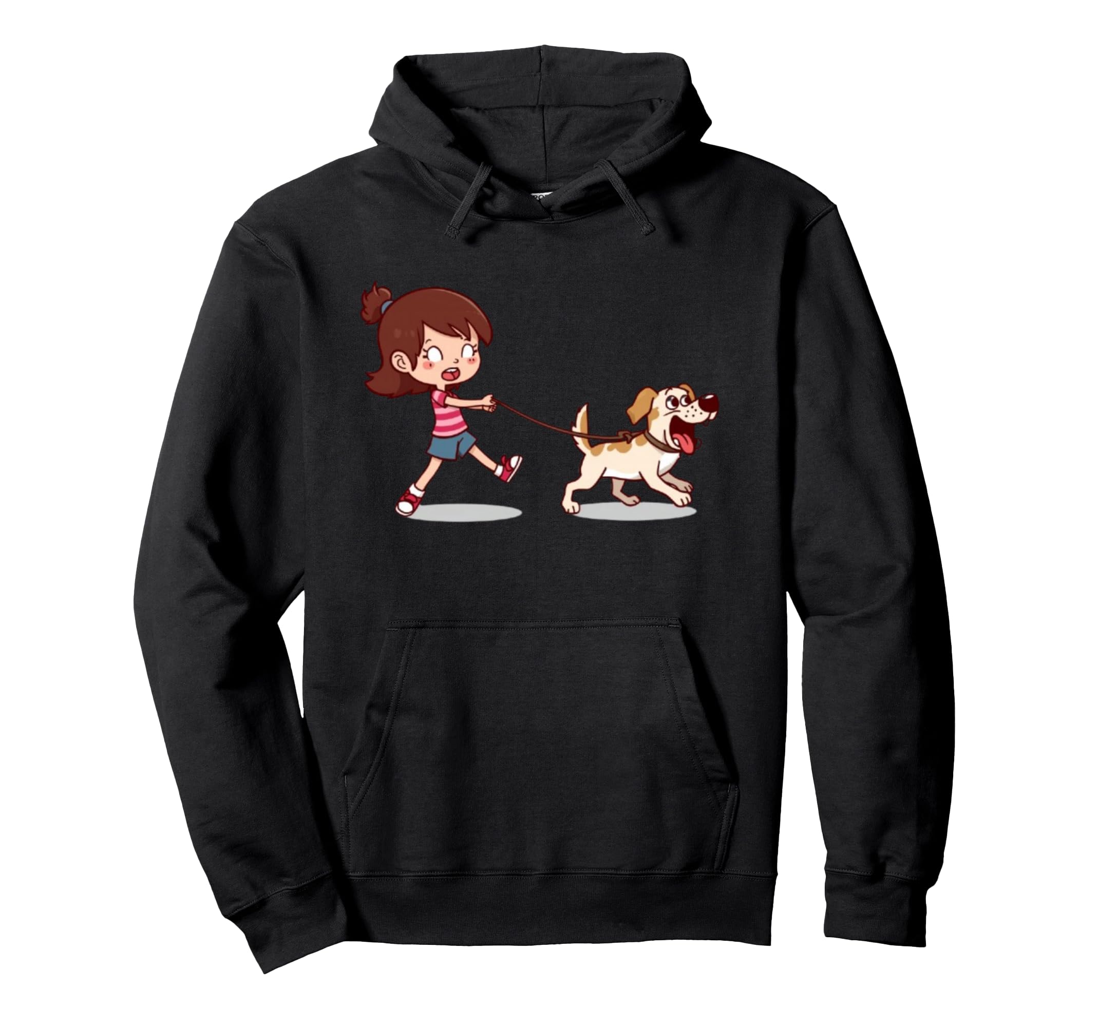 Dragged Dog Funny Hoodie - Minimalist Print Unisex - T-Shirt, Sweatshirt, Hoodie