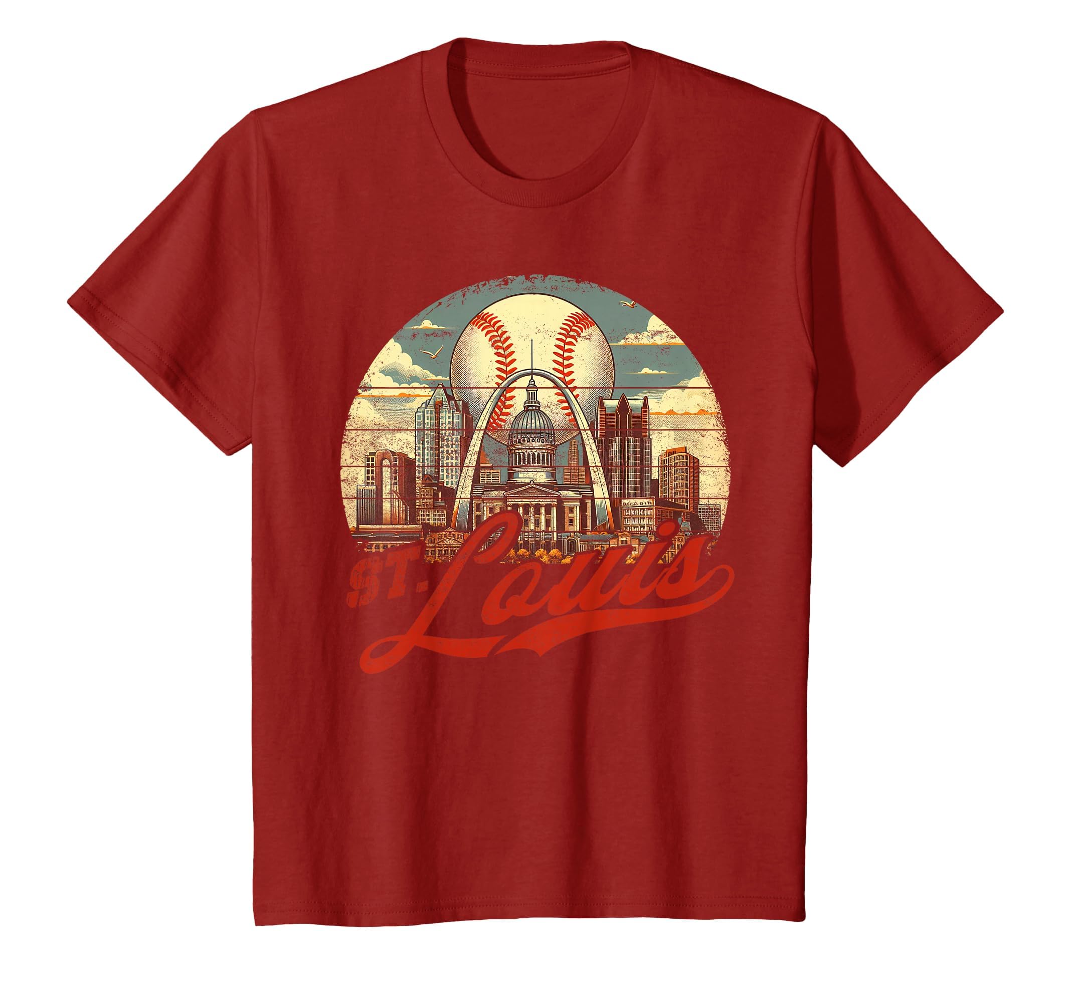 St Louis Baseball American Us Flag T-Shirt - Custom Art Print Men Women - T-Shirt, Sweatshirt, Hoodie