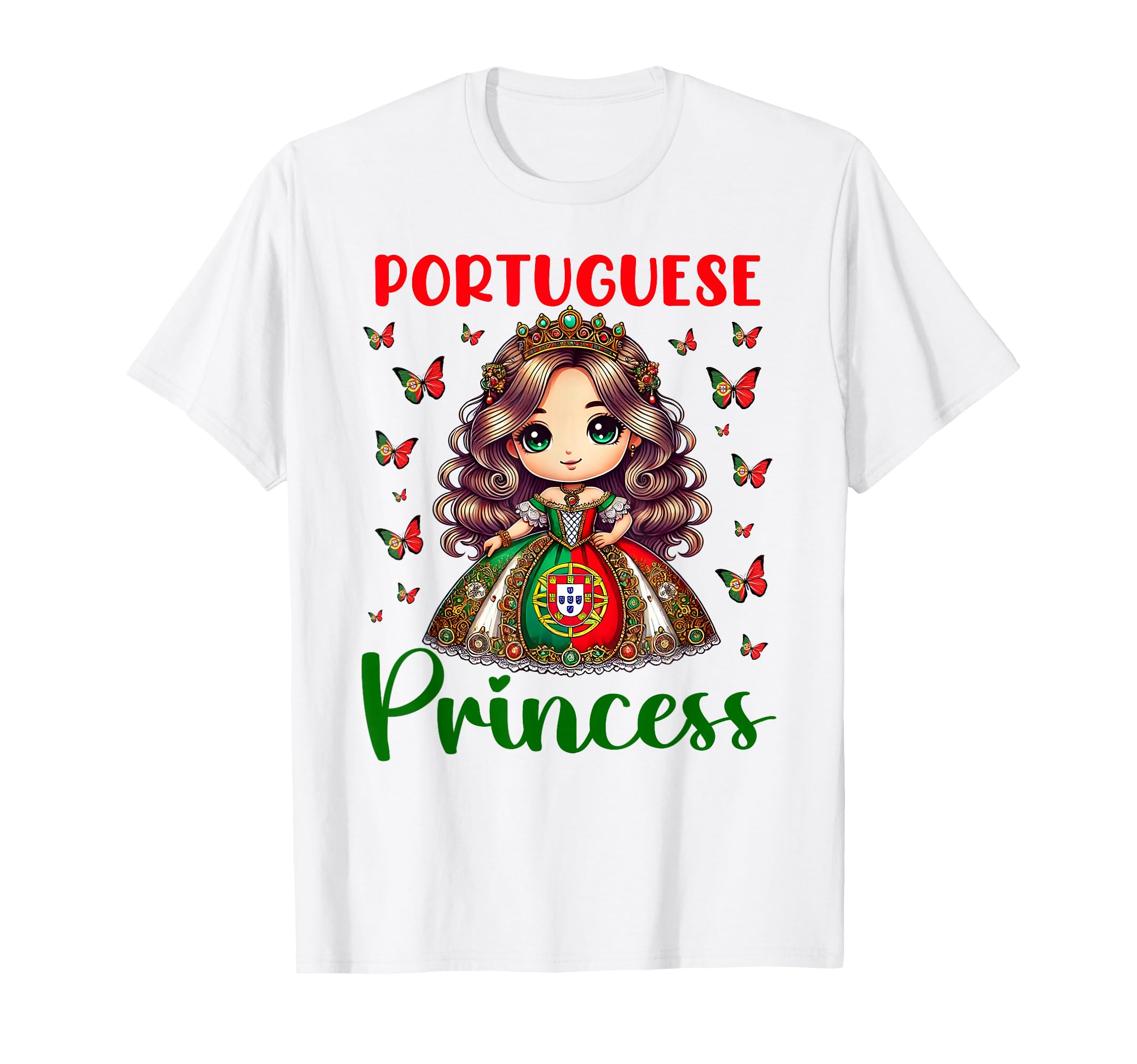 Portuguese Princess Portugal Flag T-Shirt - Casual Everyday Wear Unisex - T-Shirt, Sweatshirt, Hoodie
